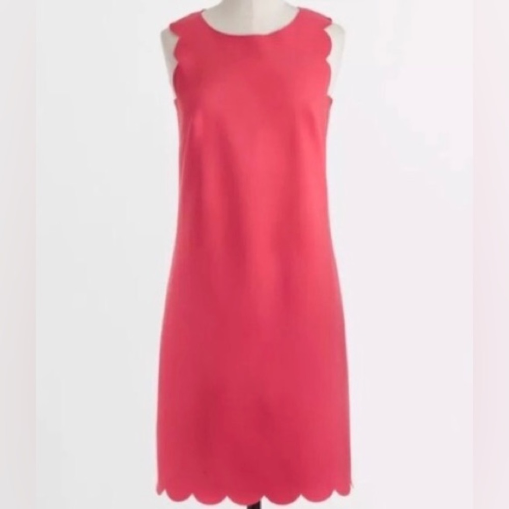 J Crew Scalloped Dress Coral Size 6